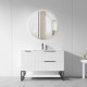 3D-2W 1200x450x850mm White Floor Standing Plywood Vanity with Stainless Black Frame Leg And Shelf